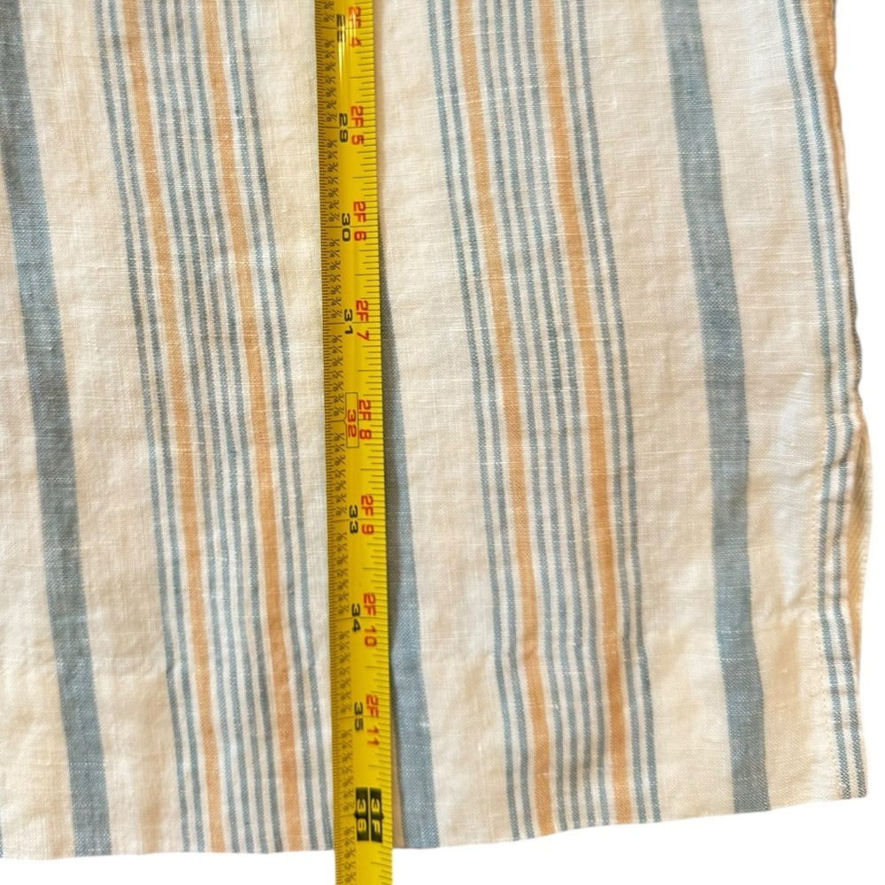 Faherty Beach Days Rialto Tunic Striped Linen Dress Luciano Stripe Size Large - Picture 10 of 11